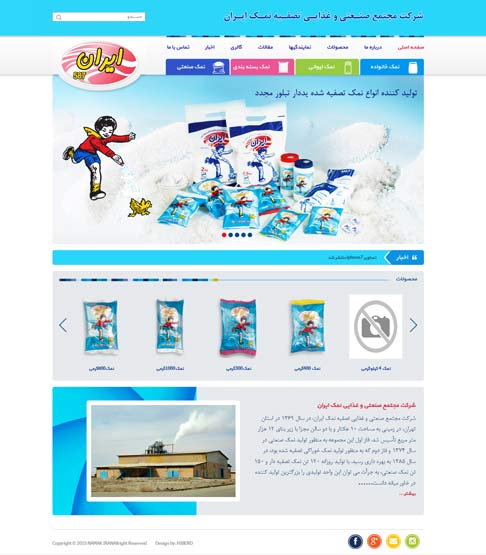 طراحی سایت شرکت مجتمع صنعتی و غذایی نمک ایران ، طراحی سایت ، طراحی وب سایت